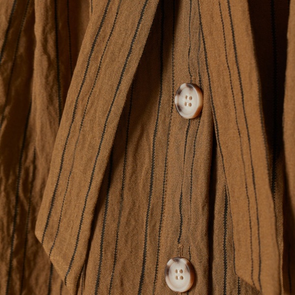 H&M Brown Black Button Front Paper Bag Mini Skirt - Picture 7 of 9